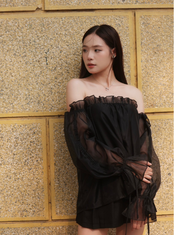 Áo Trễ Vai Tay Bồng CAMI SHIRT Thiết Kế Áo Trễ Vai Tay Bồng CAMI SHIRT Thiết Kế