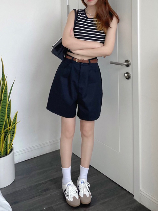 Quần Short Kaki Nữ, Quần Đùi Kaki Cạp Cao Quần Short Kaki Nữ, Quần Đùi Kaki Cạp Cao